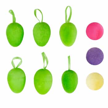 Flocked decorative eggs - 6 pieces of spring joy 2