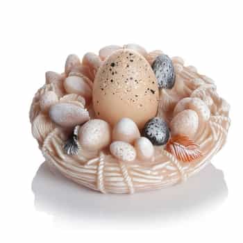 Egg Candle Beige in Wreath JK - Easter decoration 2
