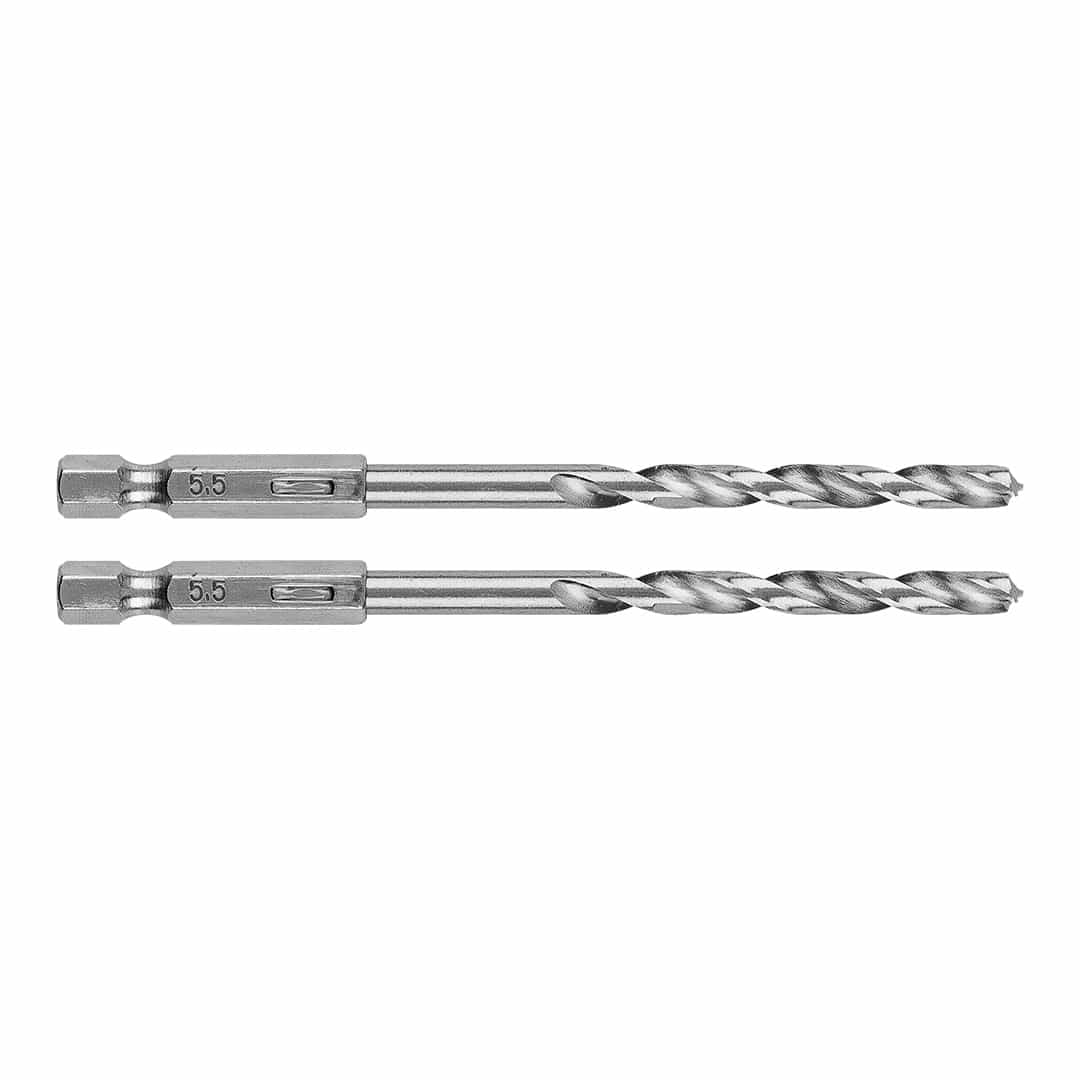 GRAPHITE Metal drill bit Hex 5.5 mm, 2 pieces - Precise drilling 10