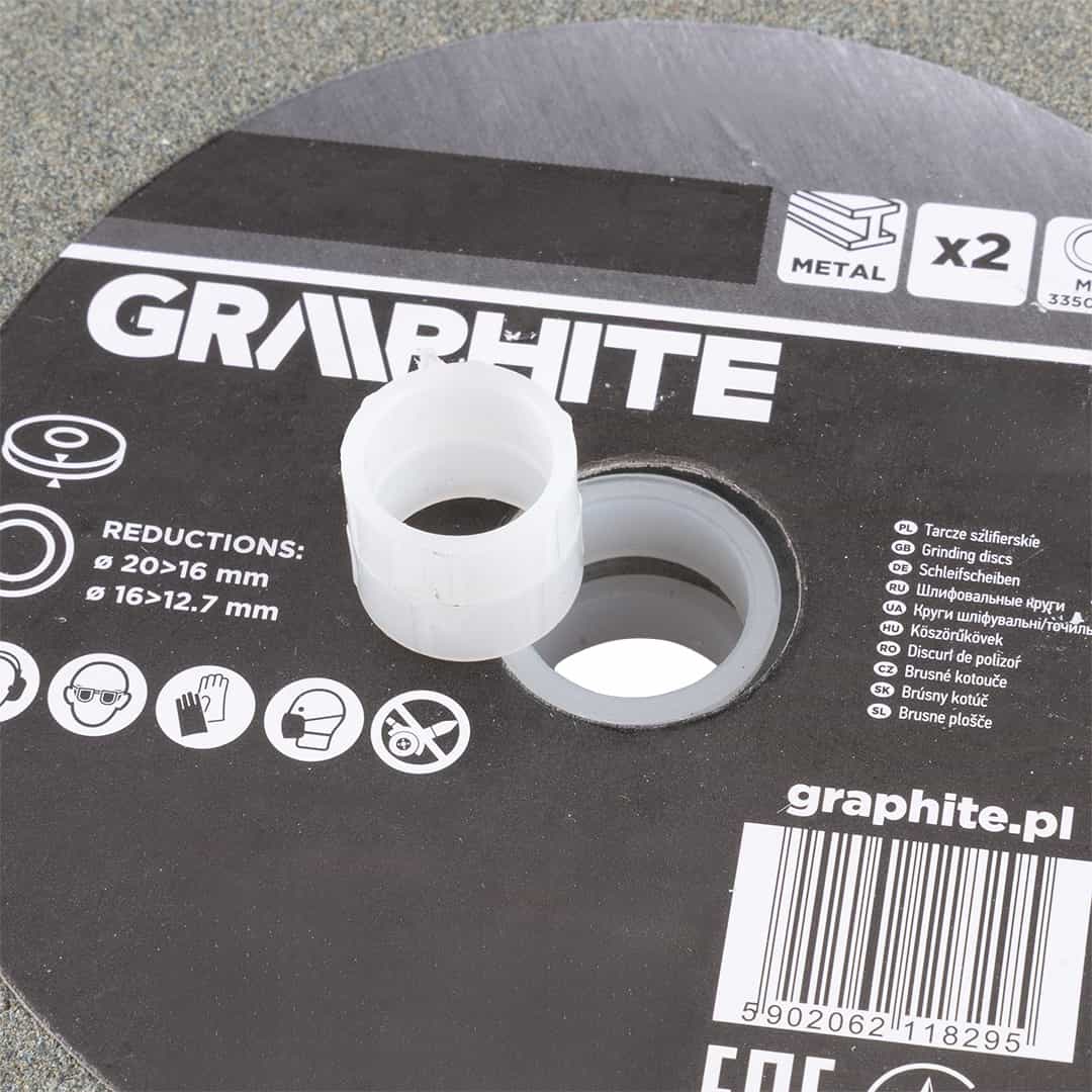 GRAPHITE Grinding wheels 125 x 16 mm P60 - 2 pieces for bench grinder 9