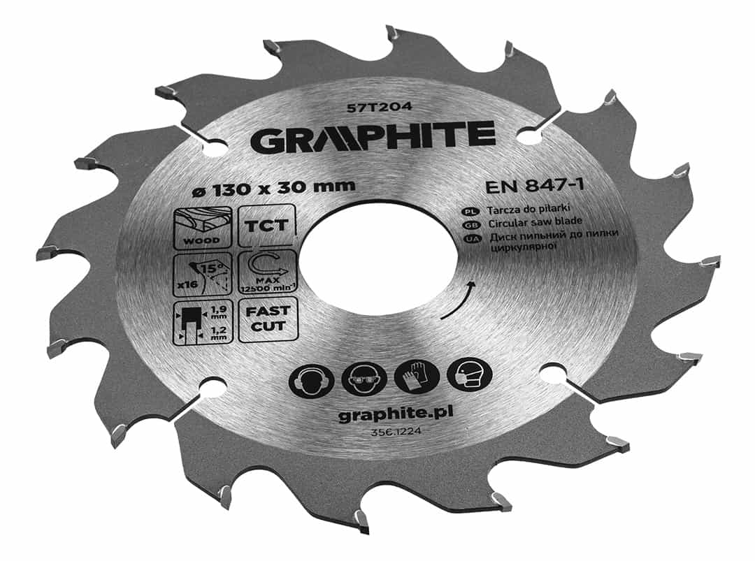 GRAPHITE Carbide saw blade 130 x 30 mm 16 teeth 5