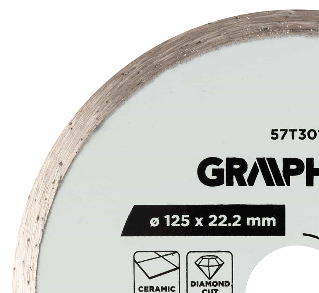 GRAPHITE Diamond cutting disc full for wet cutting 125 mm 7