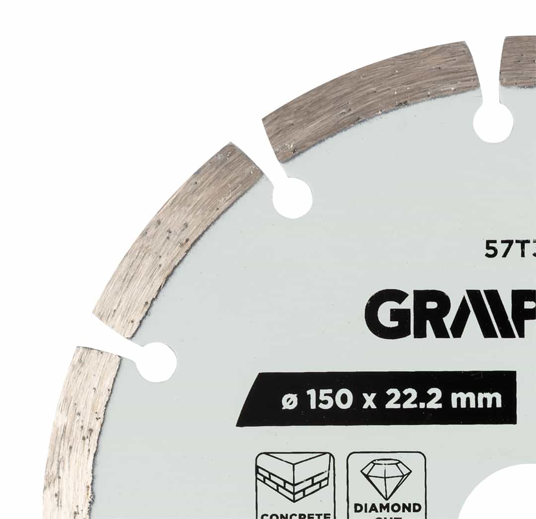 GRAPHITE Diamond cutting disc segmented 150 x 22.2 mm for dry cutting 7