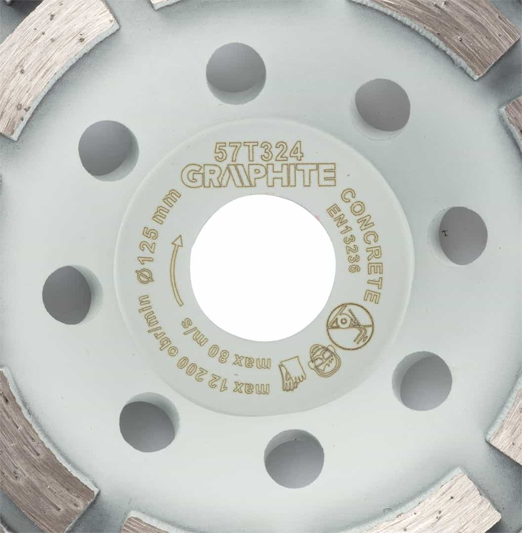 GRAPHITE Diamond grinding disc 125 mm - ideal for concrete 5