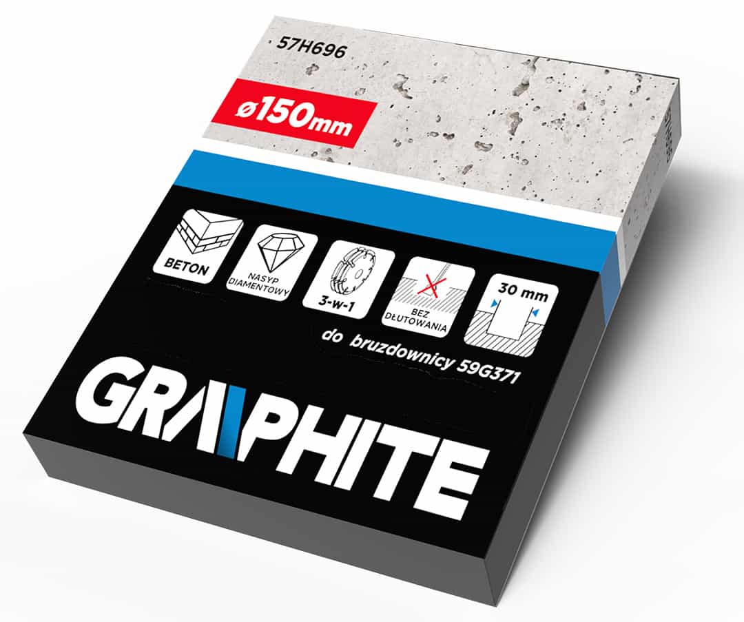 GRAPHITE Combined disc for wall chaser 150 mm - ideal for concrete 4