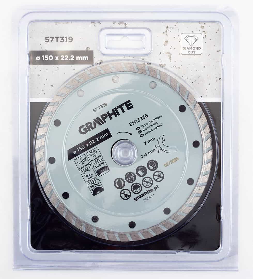 GRAPHITE Diamond cutting disc turbo 150 x 22.22 mm - for dry cutting 5