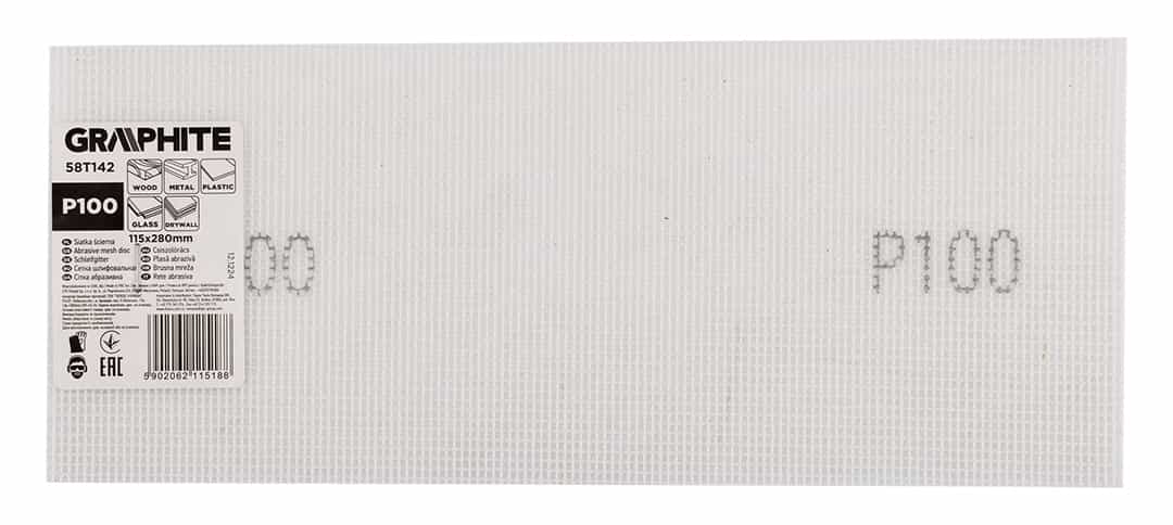 GRAPHITE Abrasive mesh white 115 x 280 mm P100 - ideal for sanding 8