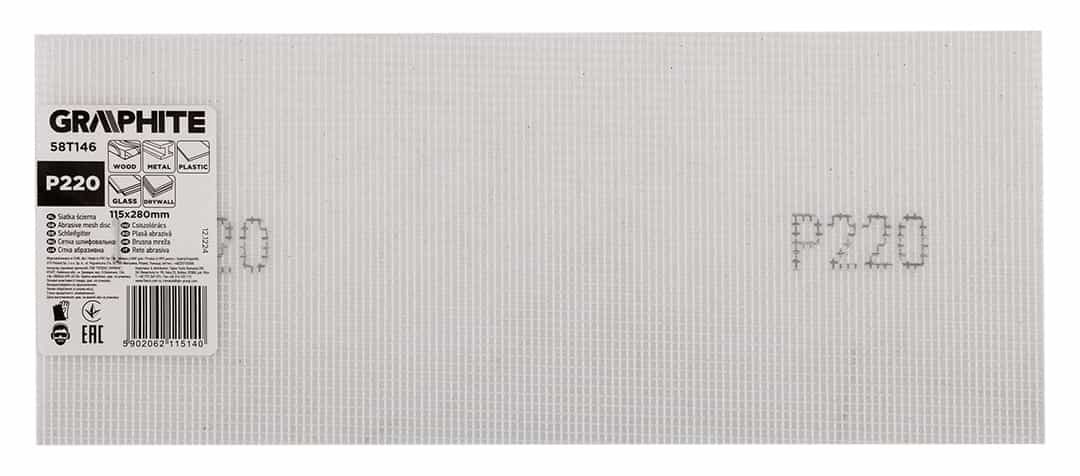 GRAPHITE White abrasive mesh 115 x 280 mm P220 - ideal for sanding 8
