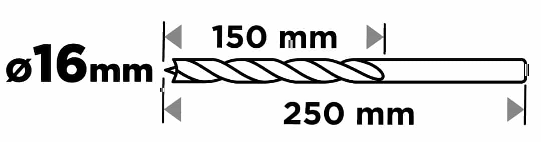 GRAPHITE Wood drill bit extended 16 x 250 mm - ideal for deep holes 4