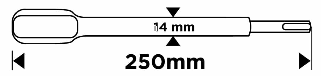 GRAPHITE SDS Plus Chisel 14 x 250 mm for concrete 10