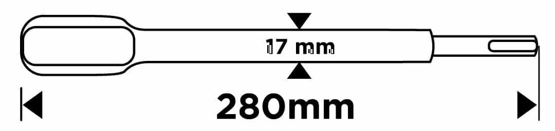 GRAPHITE Grooving Chisel SDS Plus 17 x 280 mm - reliable tool for concrete 10
