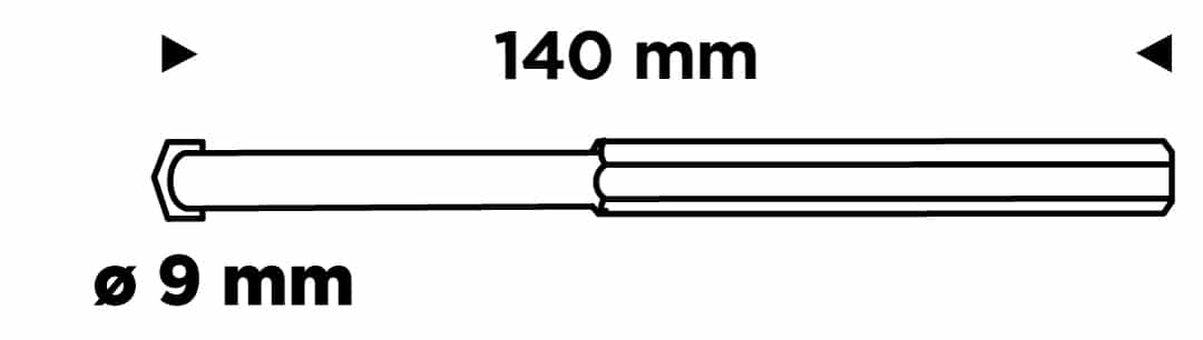 GRAPHITE Pilot drill for tungsten hole saws 9 mm x 140 mm 10