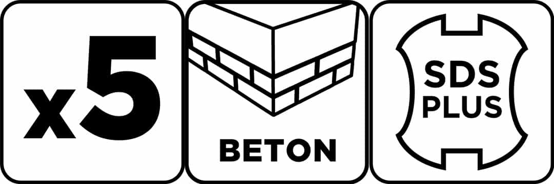 GRAPHITE Concrete drill bit set SDS Plus 5 pcs. 6