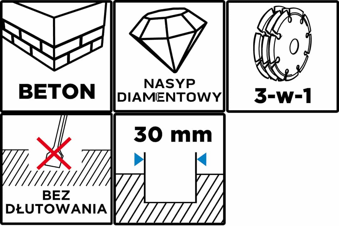 GRAPHITE Combined disc for wall chaser 150 mm - ideal for concrete 3