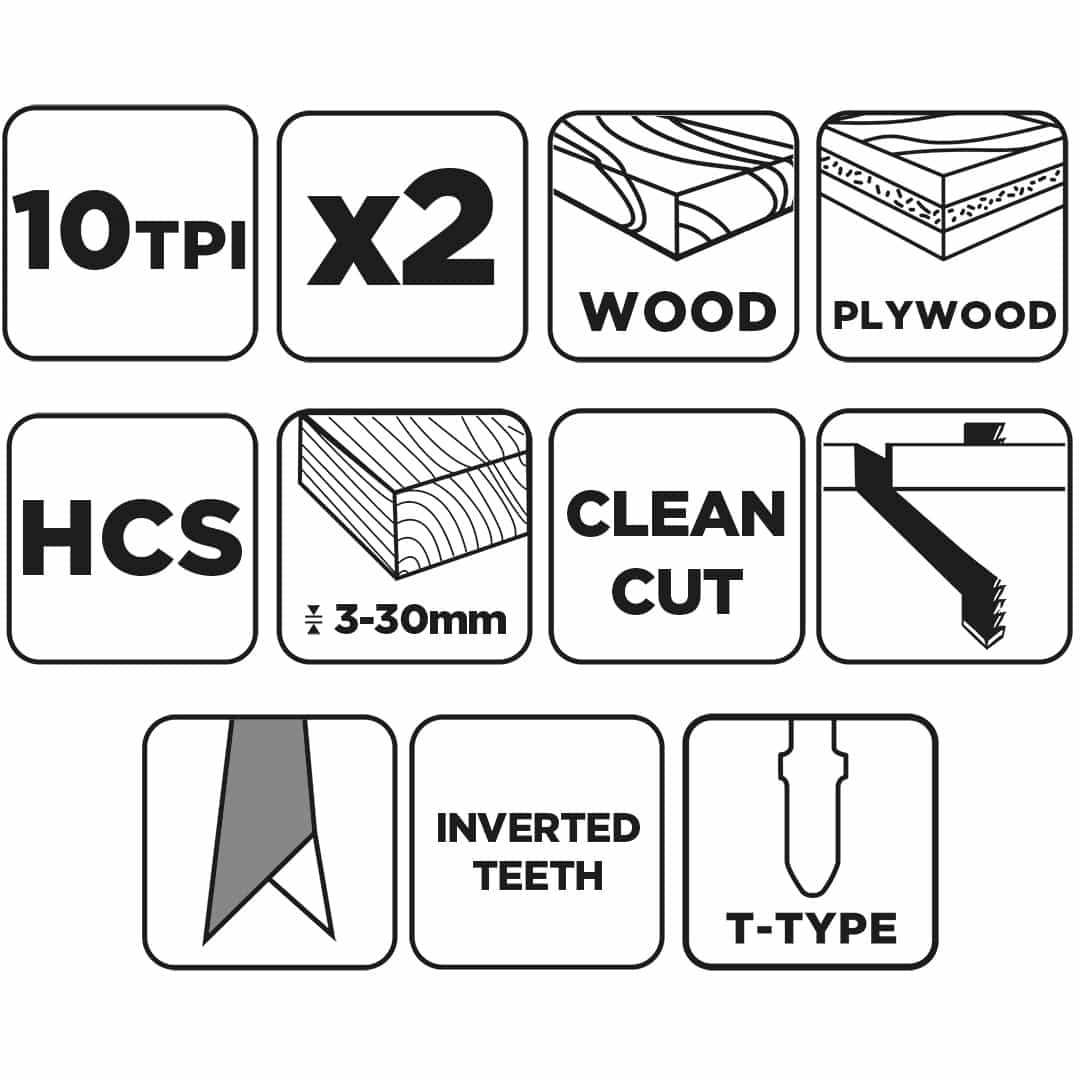 GRAPHITE Jigsaw blade 10 TPI HCS - clean cut 5