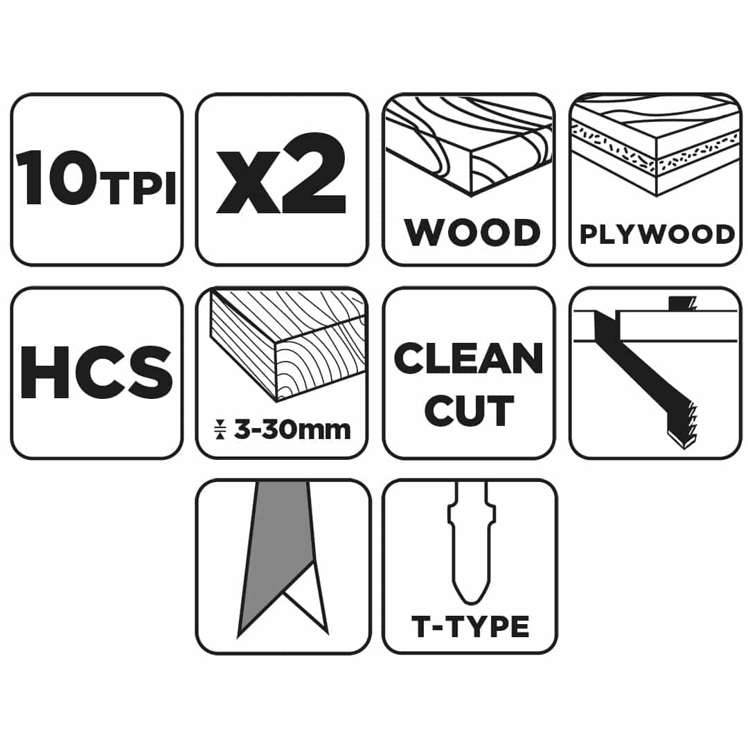 GRAPHITE Jigsaw blade 10 TPI HCS - clean cuts 5