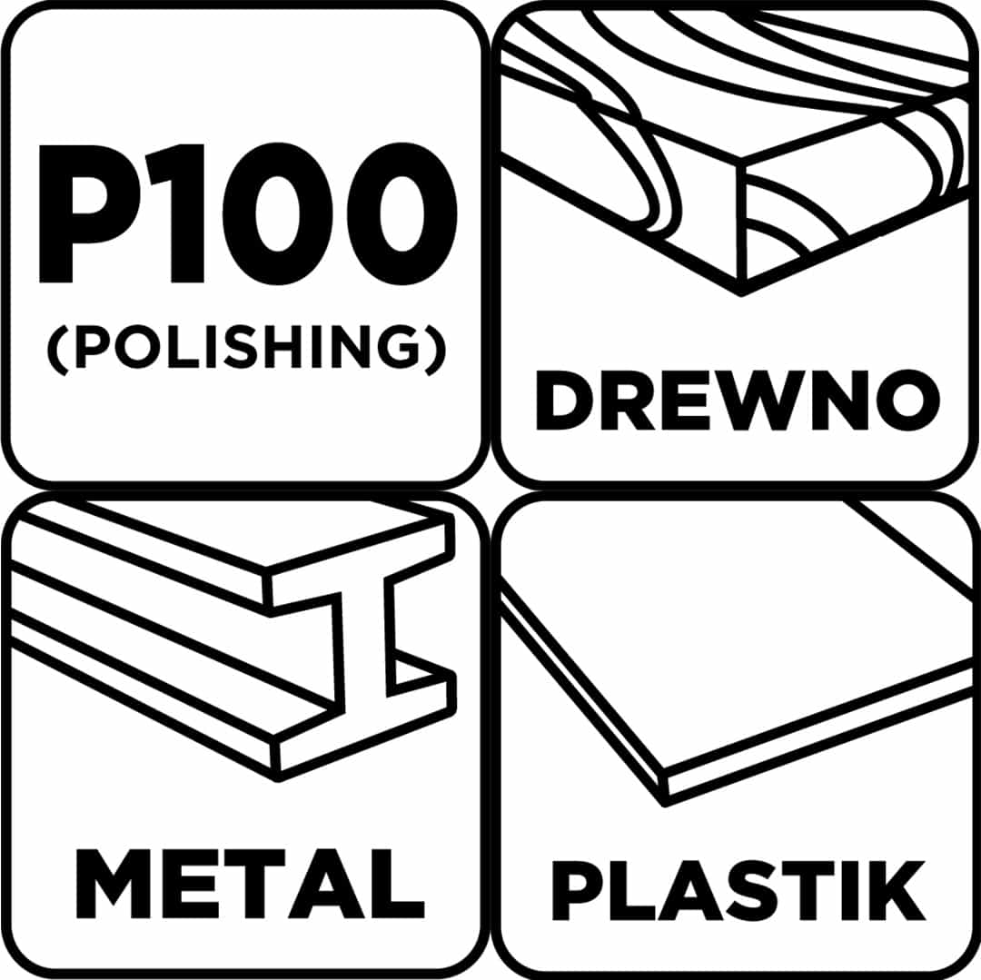 GRAPHITE Sandpapers 93 x 230 mm, P100, 5 pieces - ideal for sanding 5