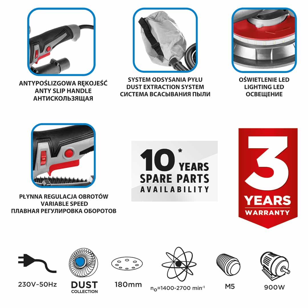 Graphite Drywall sander 900 W - ideal for renovation 3