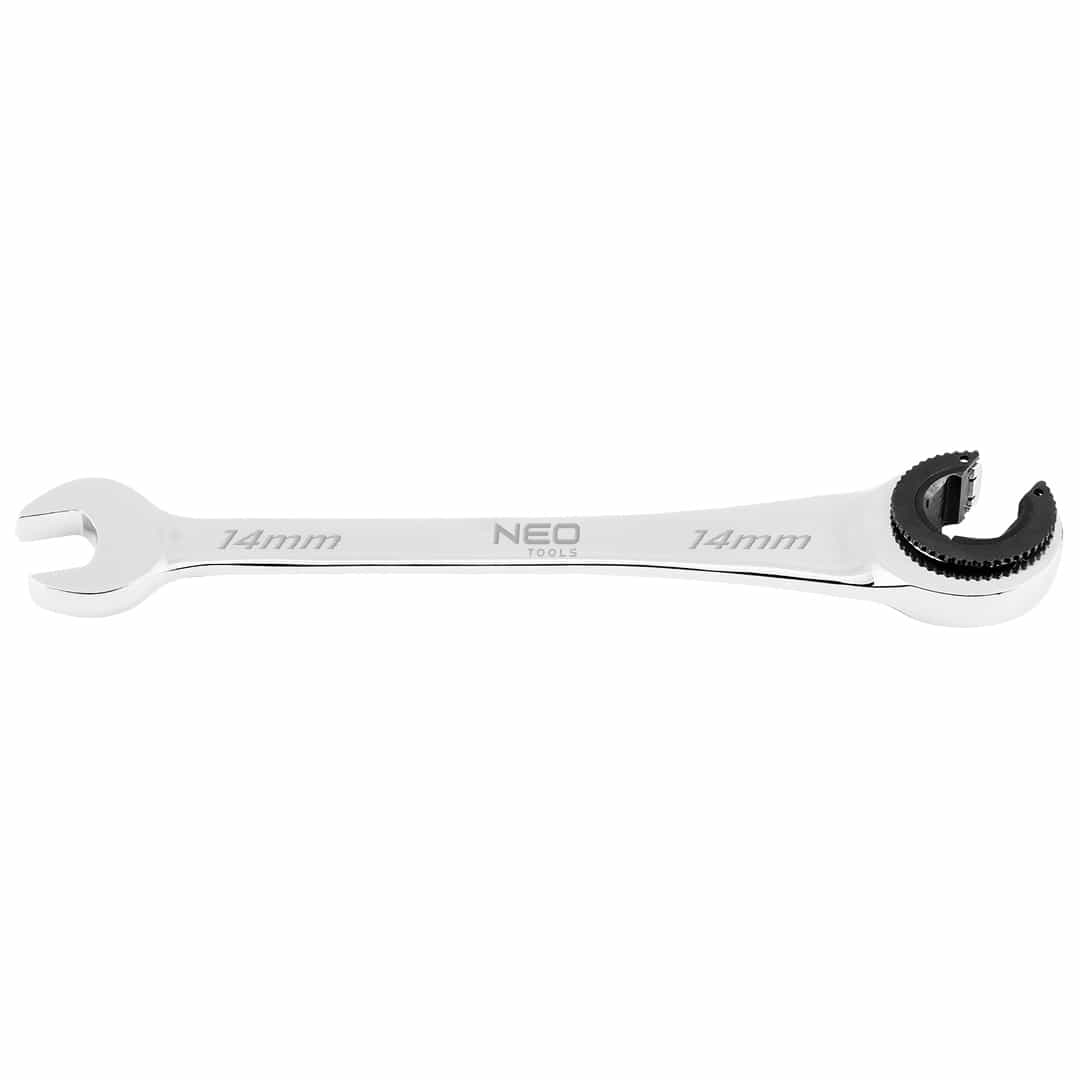 NEO TOOLS Open end wrench with ratchet 14 mm 2