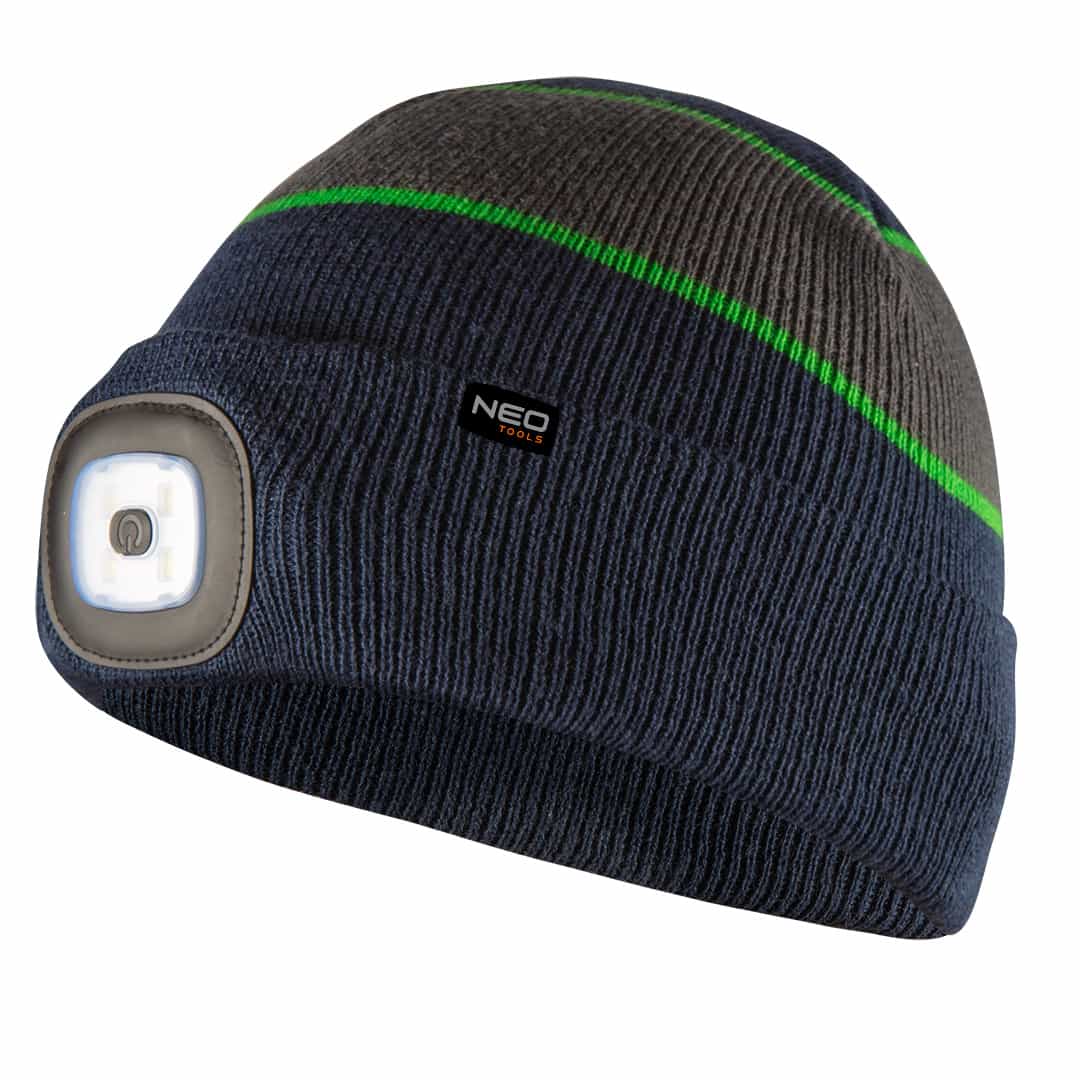 NEO Cap with LED flashlight navy-gray-green PREMIUM 8
