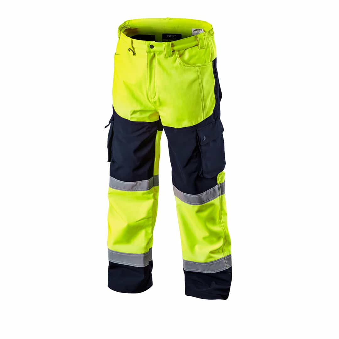 NEO High visibility softshell work trousers yellow size M - comfort and safety 2