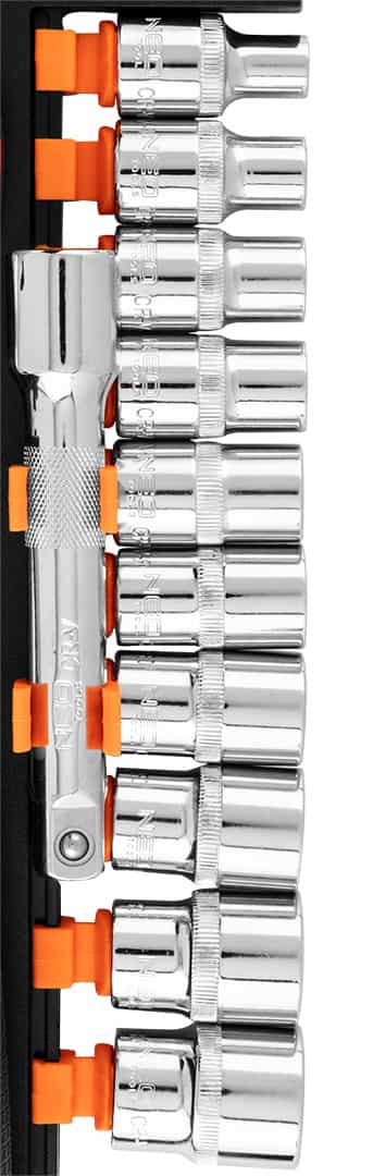 NEO Socket wrench set 1/2" - 12 pcs, CrV - reliable tool set 9