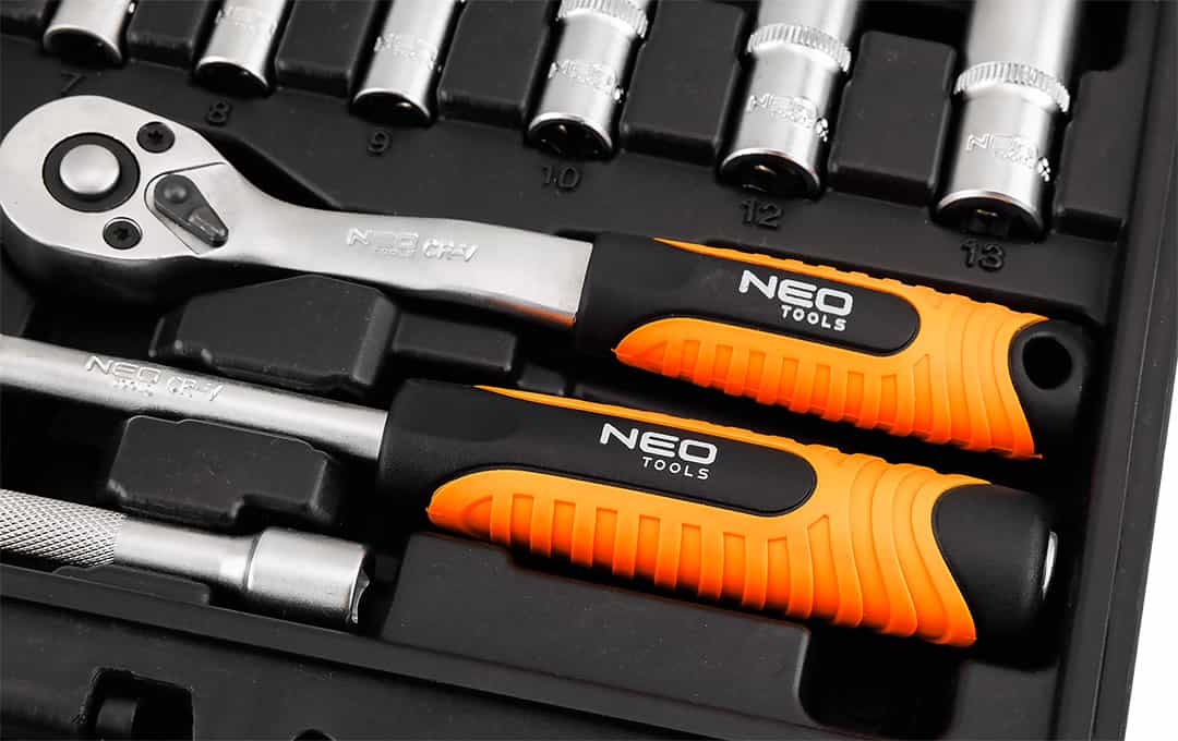NEO TOOLS Socket wrench set 1/4 inch 23 pcs satin 7
