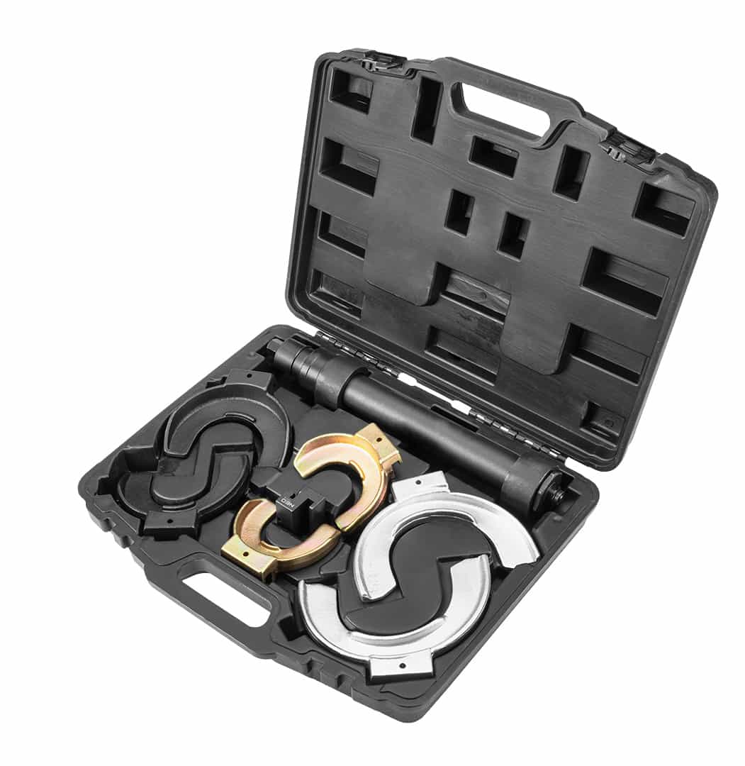 Spring compressor set with interchangeable heads - essential in every workshop 7
