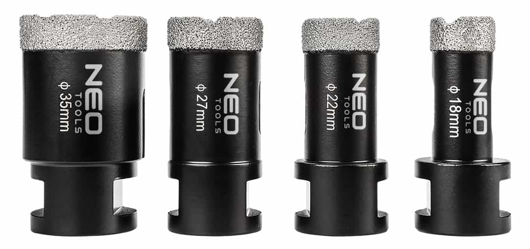 NEO TOOLS Diamond Core Drills - 4-piece set (18-35 mm) 5