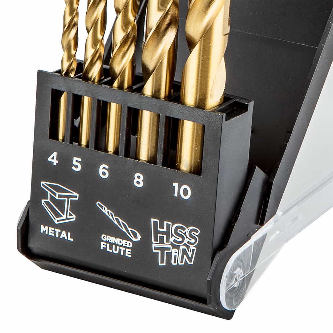 NEO TOOLS HSS-TiN metal drill bits 4.0-10 mm, set of 5 pieces - reliable tool 4