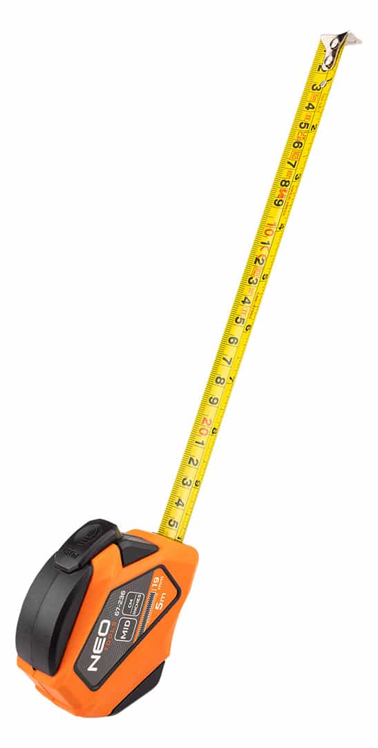 NEO TOOLS Steel measuring tape 5 m - precise measurement in inches and meters 8