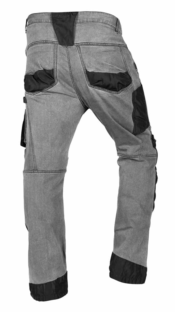 NEO TOOLS DENIM Work Trousers - grey, Oxford reinforced, size M 9