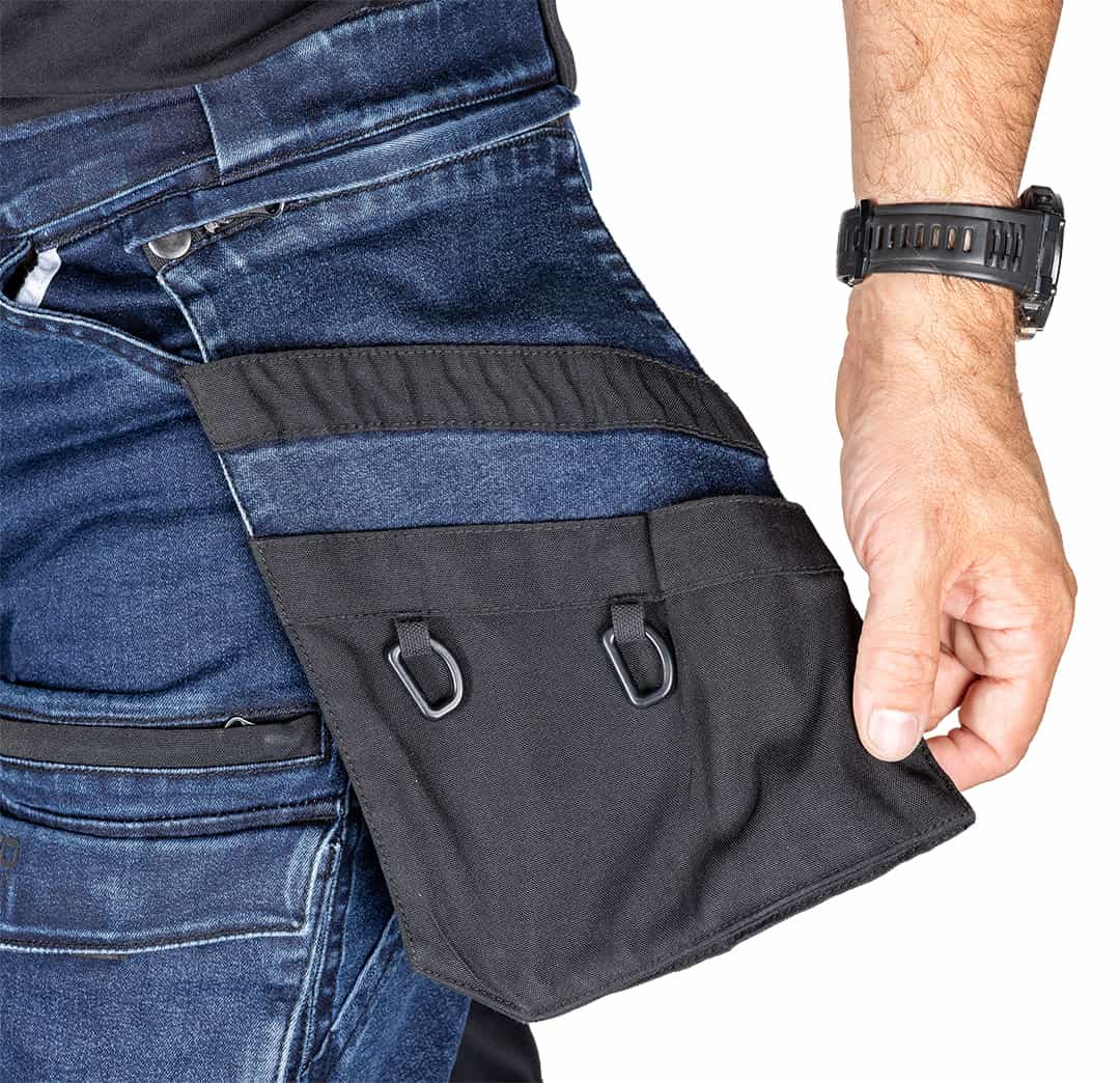 NEO TOOLS DENIM Work Trousers - Cordura reinforced, detachable holster pockets, navy blue, XL 9