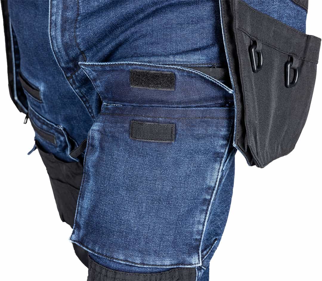 NEO TOOLS DENIM Work Trousers - Cordura reinforced, detachable holster pockets, navy blue, XL 10