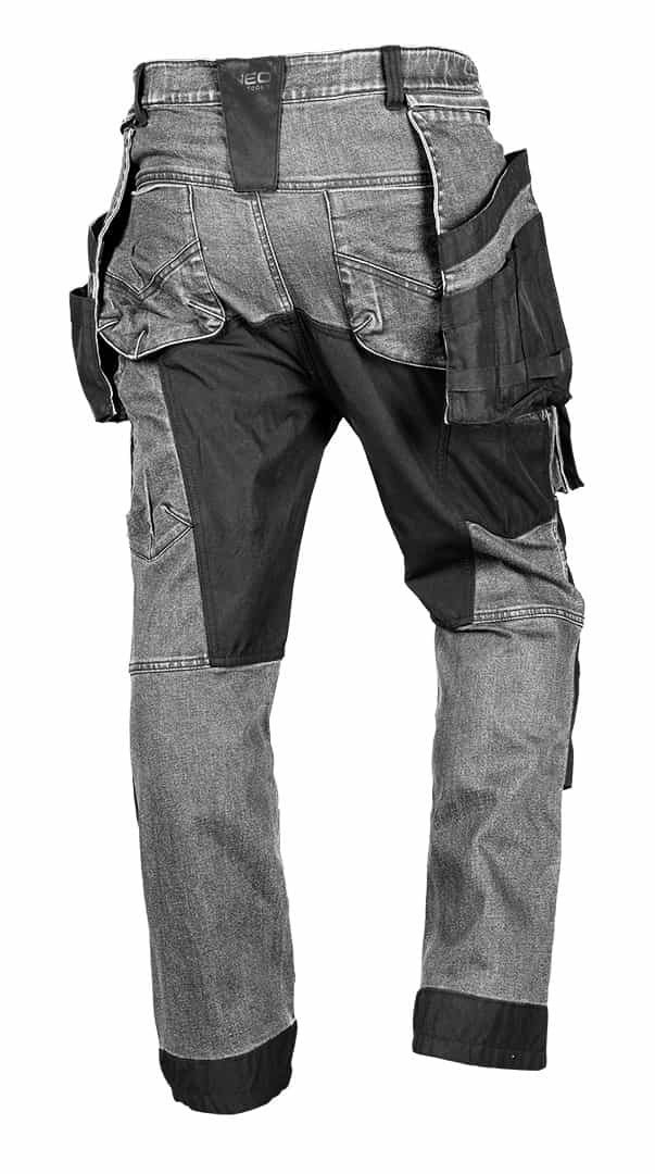 NEO TOOLS DENIM work trousers grey, Cordura reinforcement, size S 5