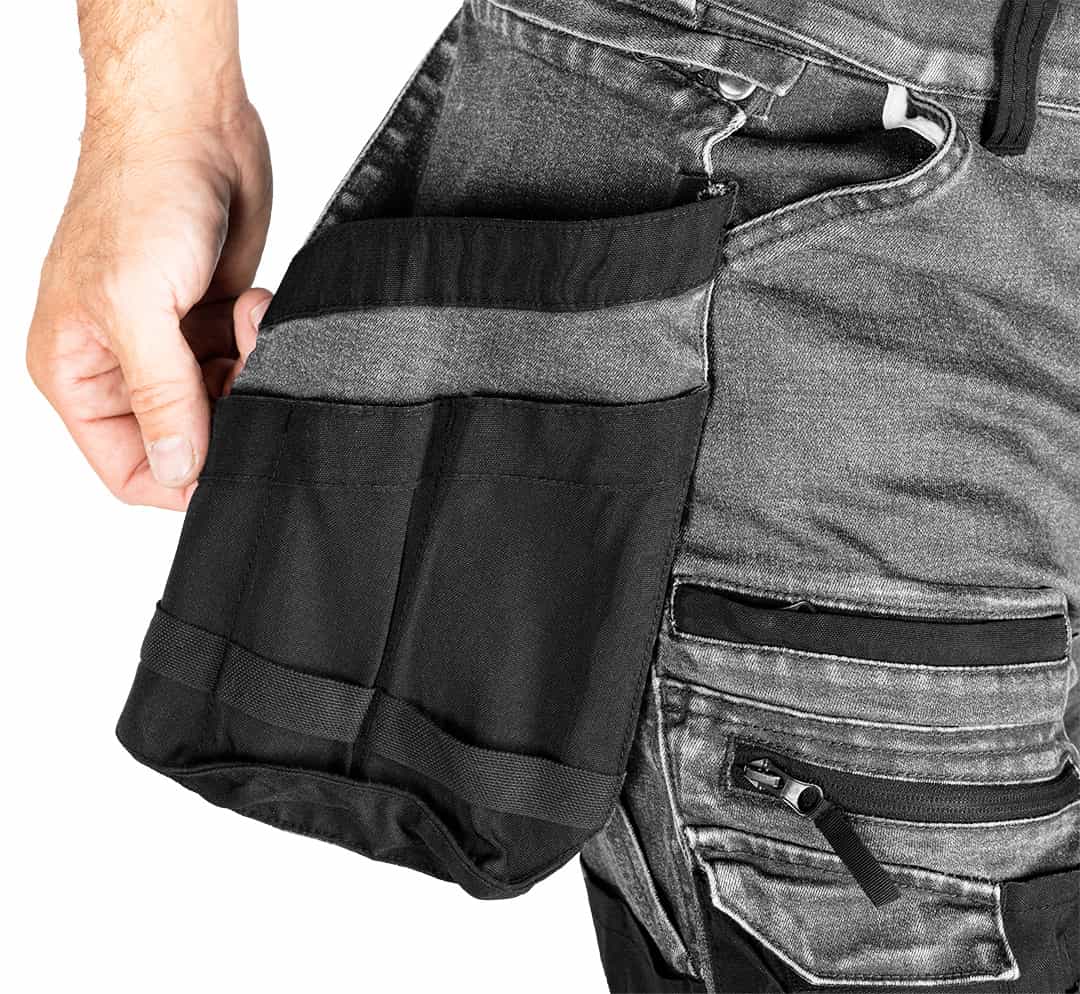 NEO TOOLS DENIM work trousers grey, Cordura reinforcement, size S 8