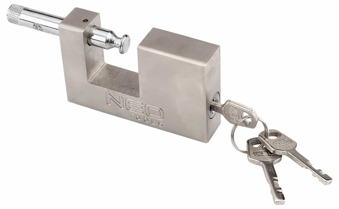 NEO TOOLS Pin tumbler padlock 90 mm - solid security with 3 keys 7