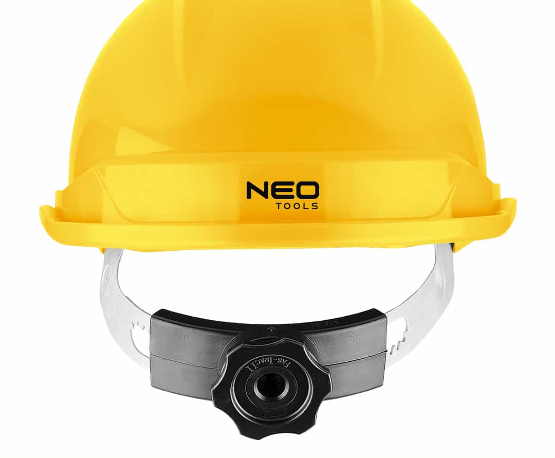 NEO Industrial safety helmet with chin strap, yellow - protection and comfort 9