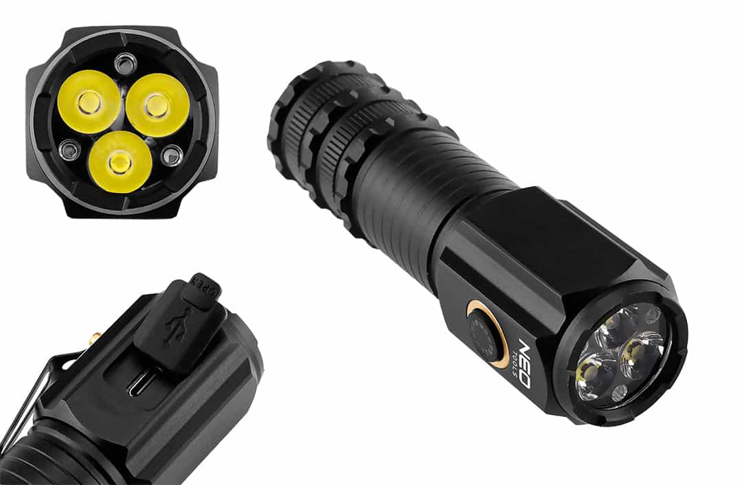 NEO TOOLS Survival lighting set 3in1 flashlight headlamp 7