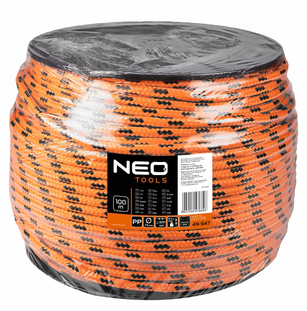 NEO TOOLS Polypropylene braided rope 14 mm - 100 m durable and versatile 7