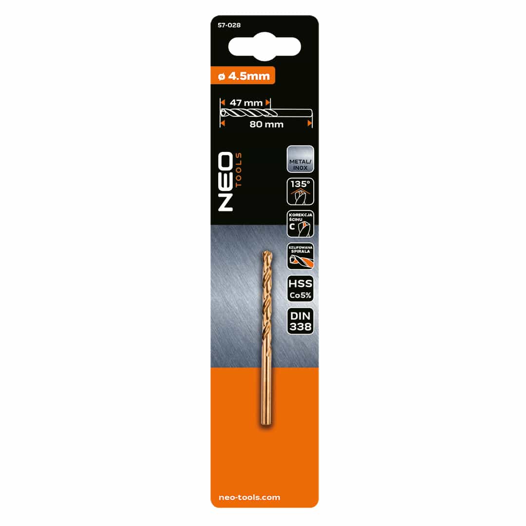 NEO TOOLS HSS-Co metal drill bit 4.5 mm - precise and durable 5