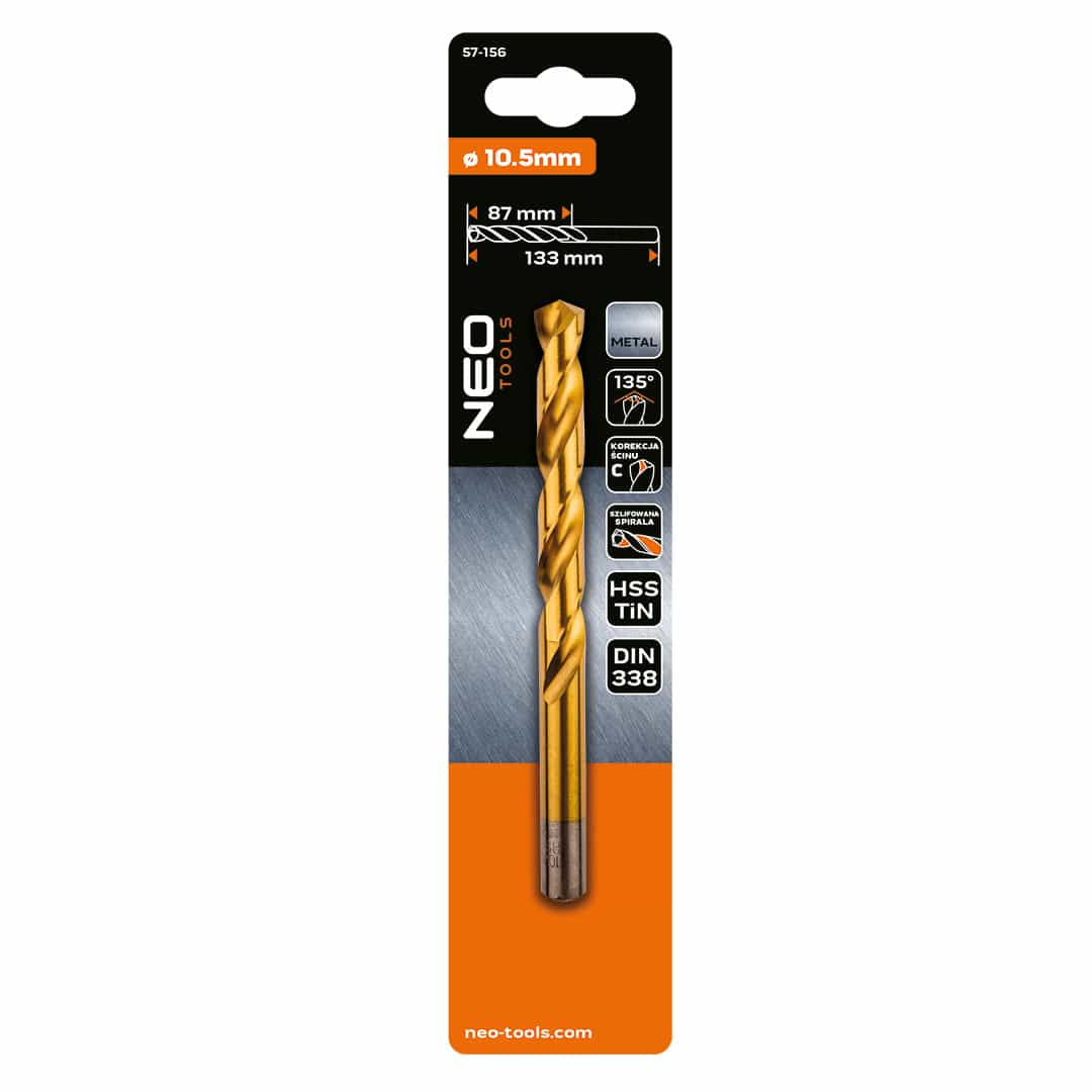 NEO TOOLS HSS-TiN metal drill bit 10.5 mm - precise and durable 5
