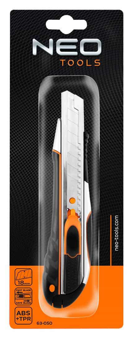 NEO Snap-off blade knife 18 mm - quick cut and blade lock 5