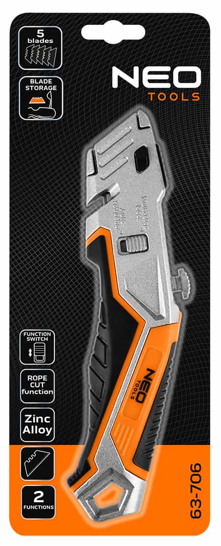 NEO TOOLS Folding knife with trapezoidal blade - 6 blades for professionals 10