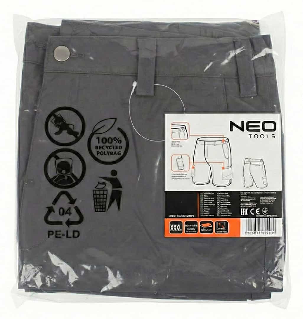 NEO TOOLS Mix&Match 2way stretch shorts, graphite, size XXXL 10