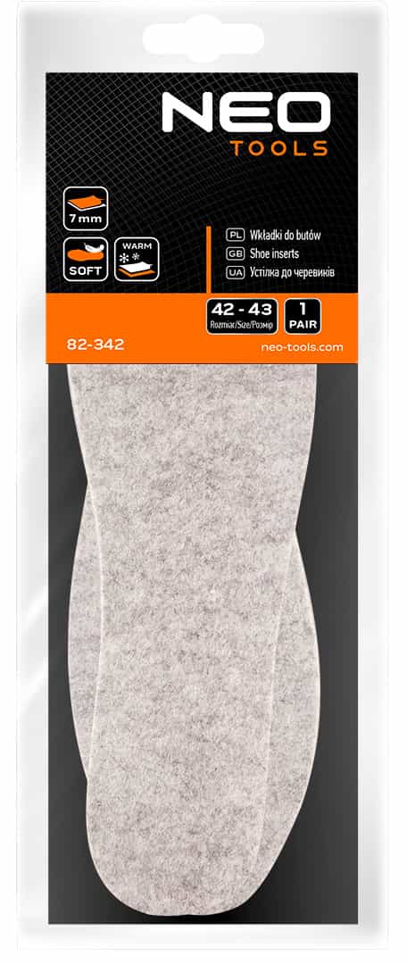 NEO TOOLS Felt shoe insoles size 42-43 - comfort and warmth for your feet 8