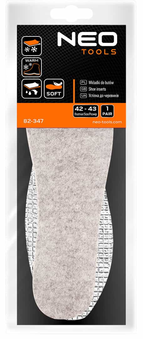 NEO TOOLS Thermal Comfort Shoe Insoles - Size 42-43 9