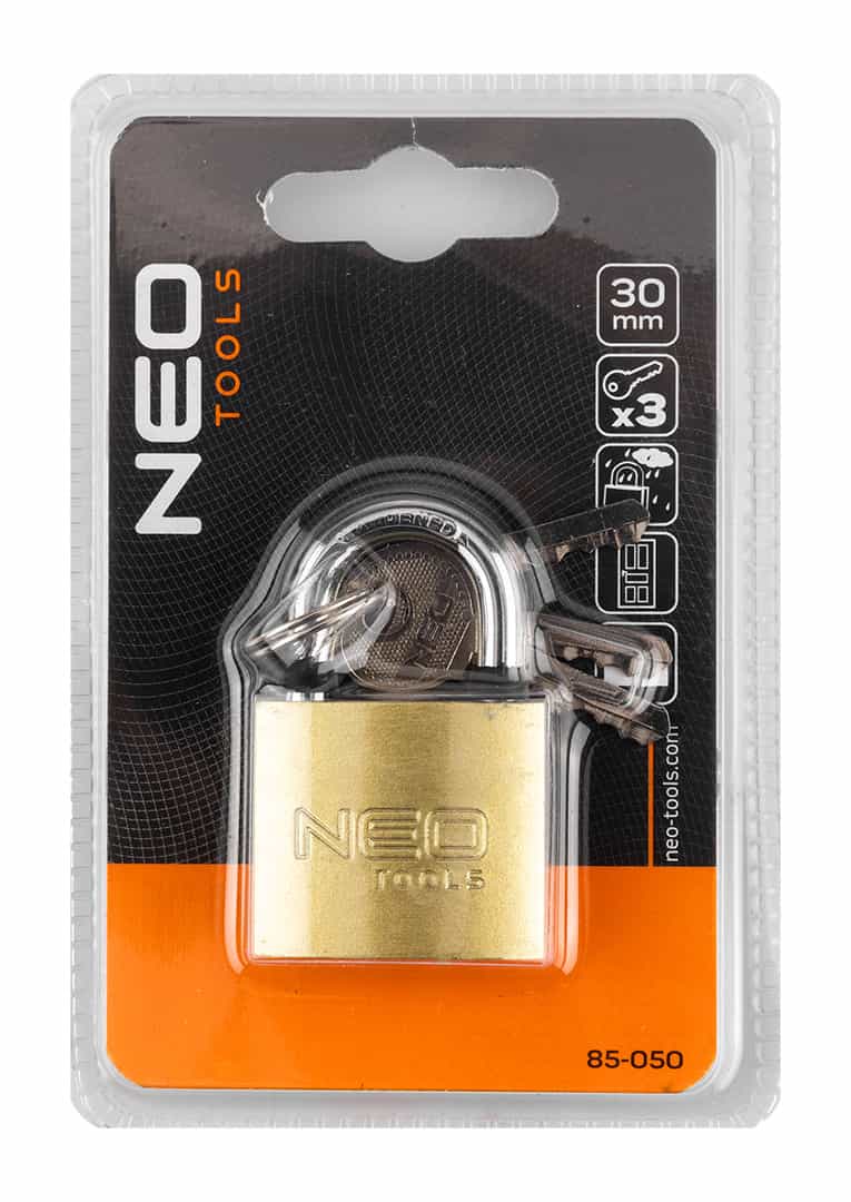 NEO TOOLS Padlock 30 mm with 3 keys - reliable security 9