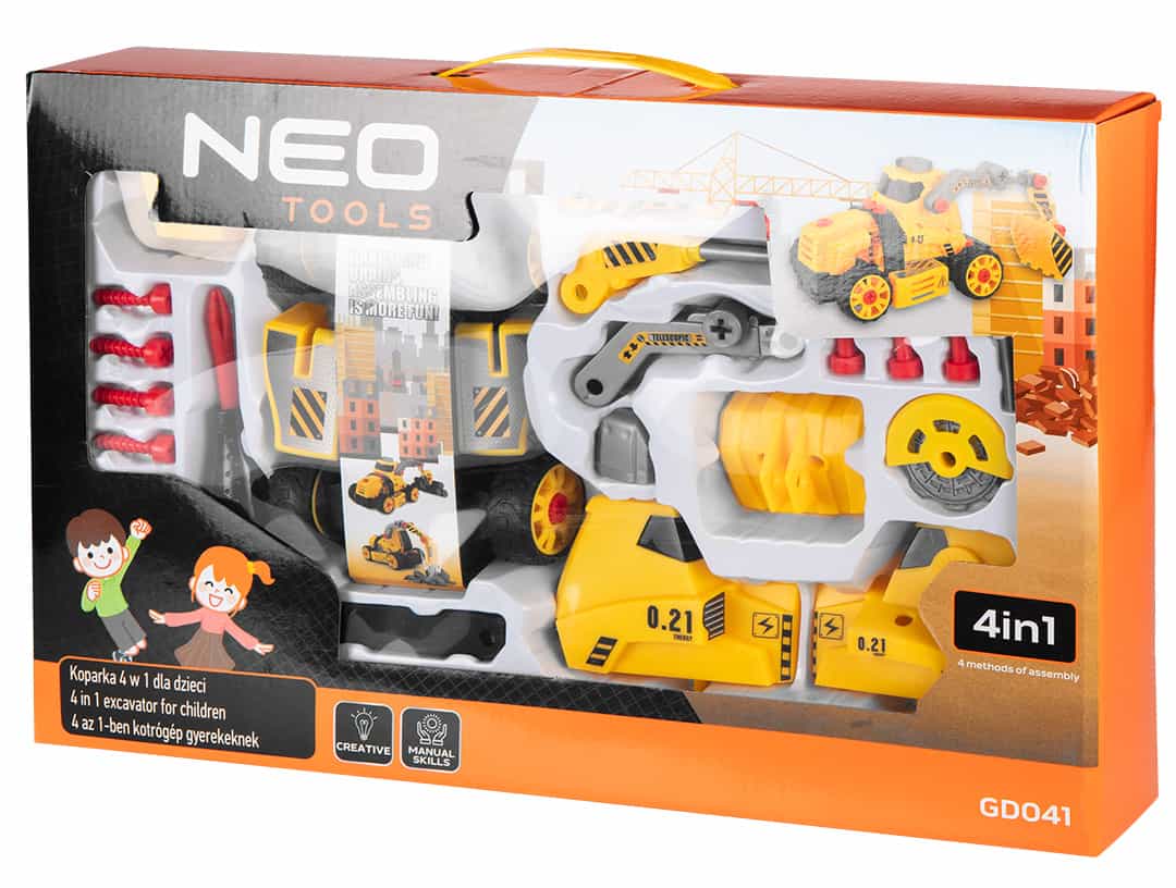 NEO TOOLS 4 in 1 Excavator for children - educational construction toy 8