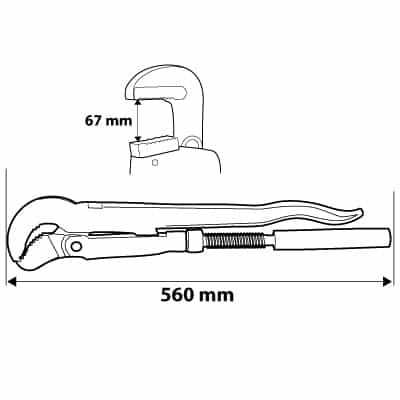 NEO TOOLS Pipe wrench type 90 degrees 2" - reliable tool 7